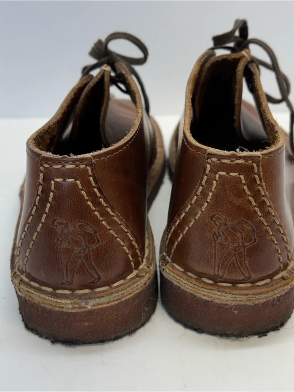 Clarks Originals Desert Trek Men 5.5/W 7.5 Beeswax Leather Center Seam Shoes Vtg